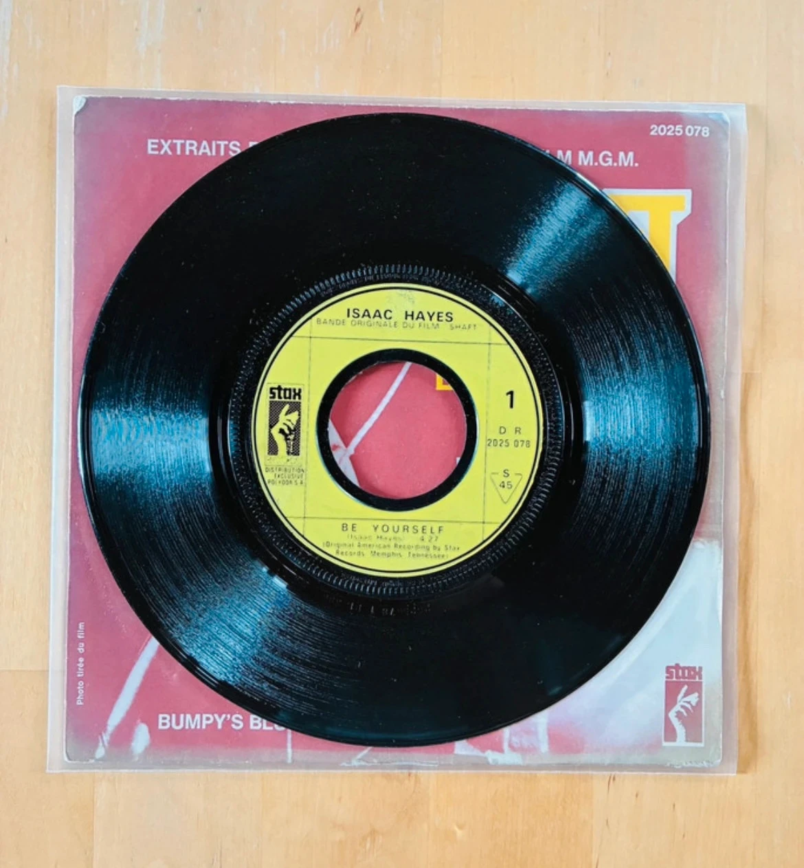 Disco de vinilo 45T Isaac Hayes Tema de Shaft etiqueta Stax. – photo 3